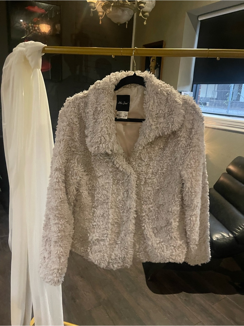 Me Jane Plush Teddy Jacket in cream